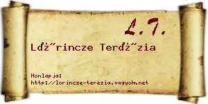Lőrincze Terézia névjegykártya